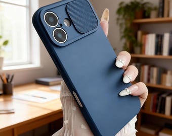 Funda de silicona deslizante para iPhone con protección para lente de cámara / Funda blanda a prueba de golpes para iPhone