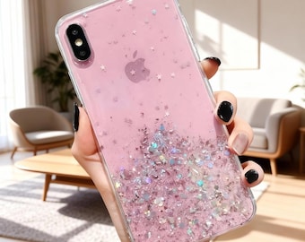 高級感あふれるグラデーショングリッタースターiPhoneケース | クリアソフトTPUカバー