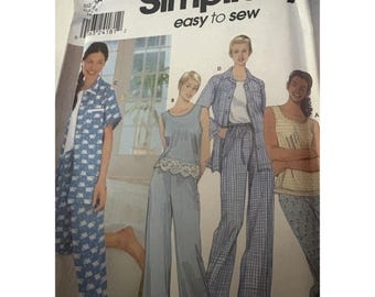 Simplicity 9329 Sewing Pattern Pajamas Sleepwear Top Pants Shorts Size AA XS S M
