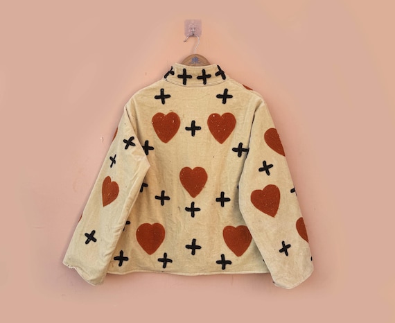 Handmade Suzani Embroidered Velvet Kimono Jacket, Boho Coat