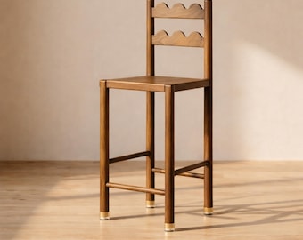 Sillas de mostrador Tarang de madera reciclada: acabado marrón rústico DL1011ZM