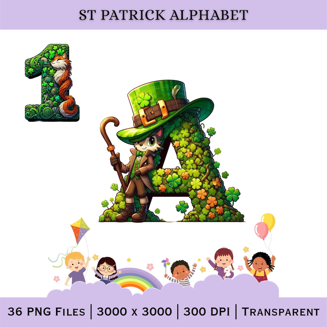 St Patricks Day Alphabet PNG Clipart | Shamrock Letters, Numbers ...