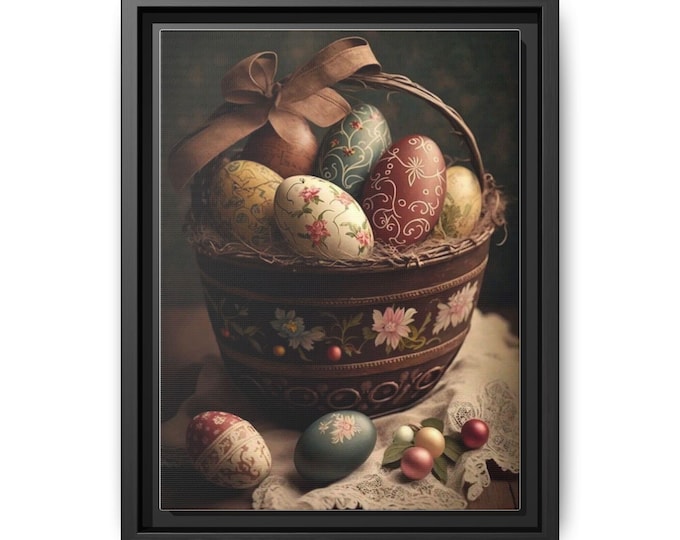 Easter Hand-Painted Easter Eggs Basket Matte Canvas