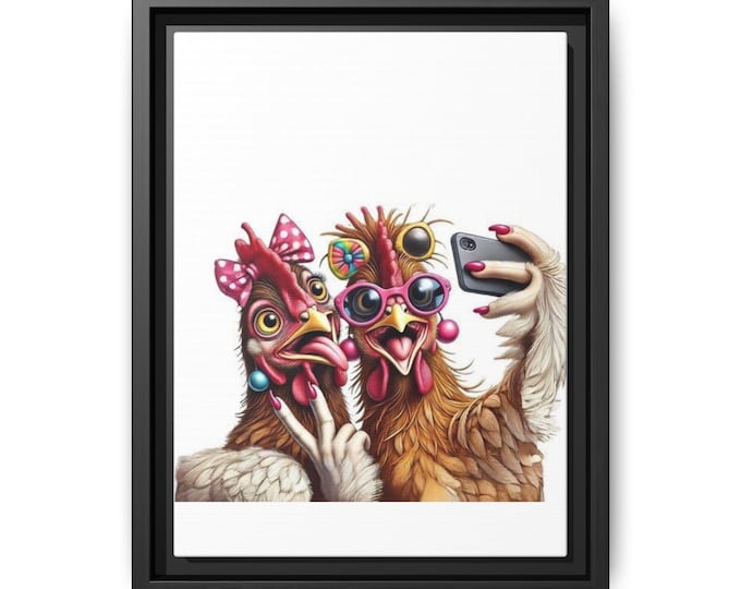 Funny Selfie Chickens Matte Canvas