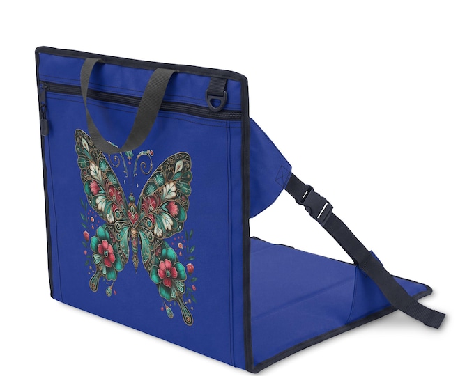 Portable Stadium Seat: Padded Polyester Fan Chair with Storage Pocket