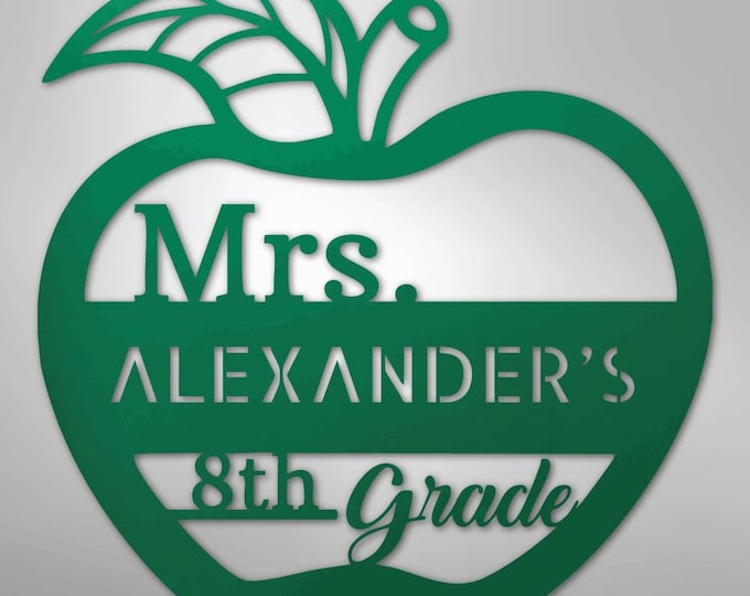 Teacher Appreciation Monogram - Steel Sign