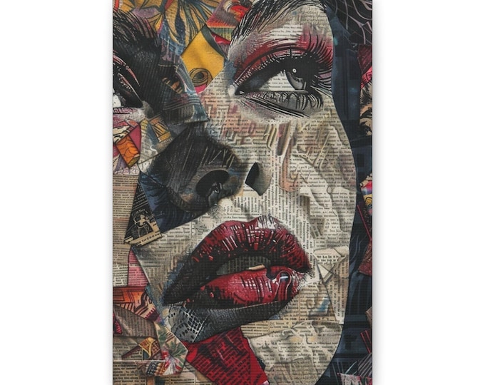 Collage Portrait Canvas | Modern Pop Art Wall Art