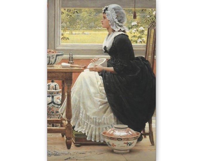 Victorian Woman at Window Canvas | Classic Figurative Art Print