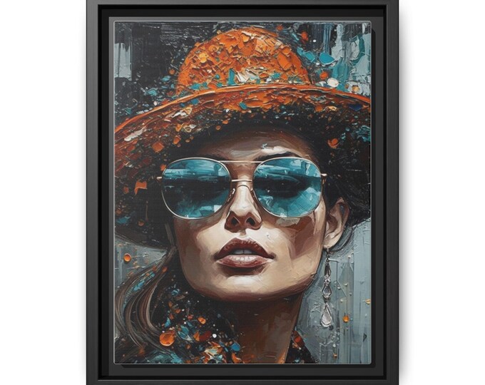 Stylish Woman with Sunglasses Canvas