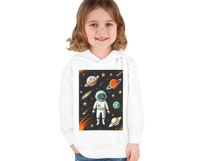 Astronaut Space Scene Toddler Hoodie | Planets Rockets Stars