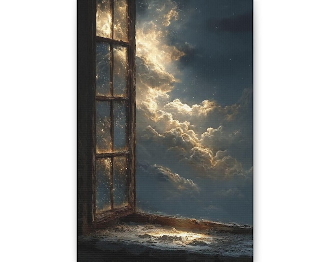 Sunlit Cloudscape Canvas Print | Window to Stormy Sky