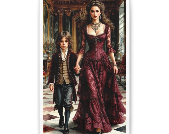 Victorian Noblewoman and Child Portrait Canvas | Classic Wall Art