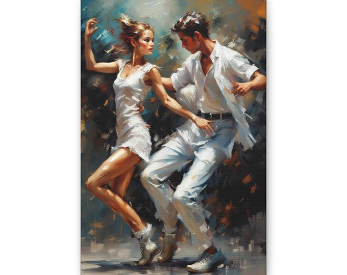 Dancing Couple Oil Painting Canvas | Romantic Wall Art