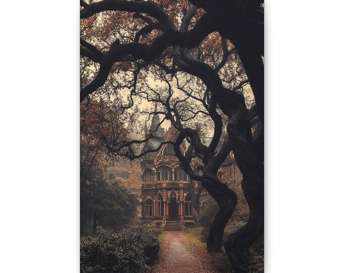 Victorian Manor Pathway Canvas | Gothic Tree Arch Wall Art