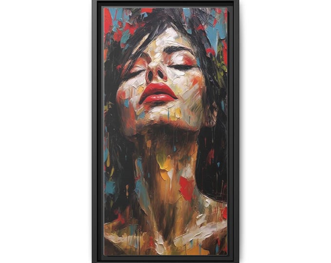 Abstract Colorful Portrait Matte Canvas, Framed,