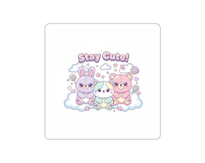 Stay Cute Kawaii Sticker | pastel kawaii, candycore kiss-cut sticker