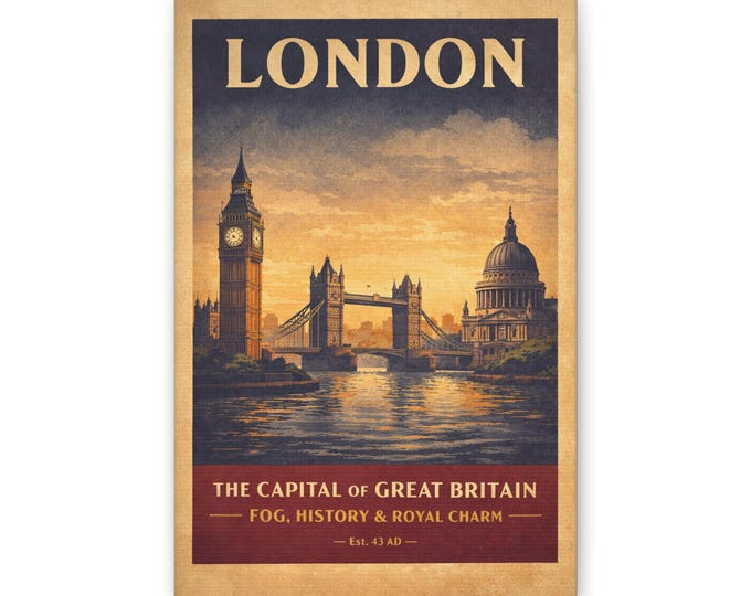Vintage London Poster Classic Canvas