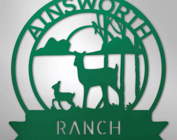 Ranch Sun Set Monogram - Steel sign