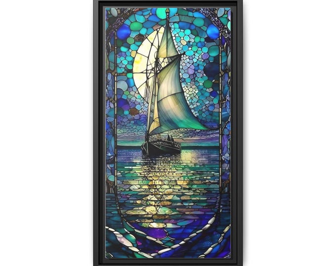 Sailboat Stained Glass Style Sail Canvas