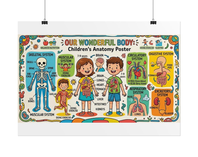 Children's Anatomy Poster | Our Body Human Body Chart (Rolled)