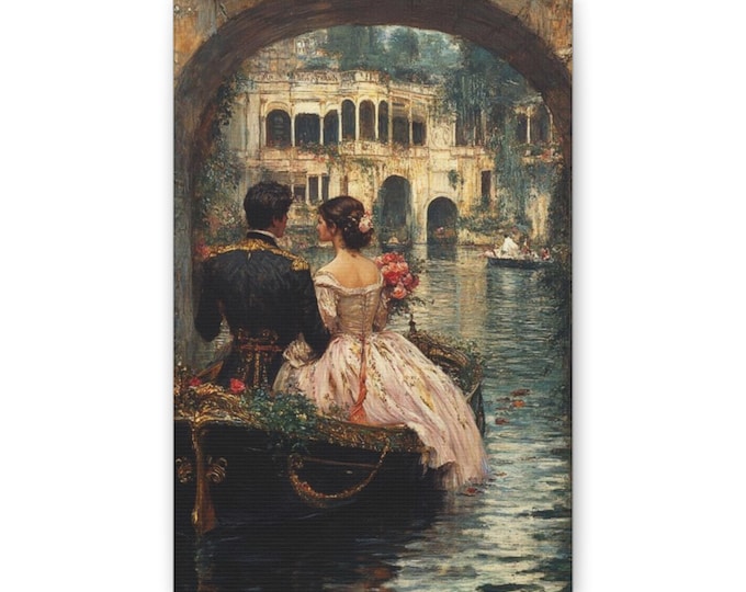 Romantic Venetian Couple Canvas | Classic Canvas Wall Art