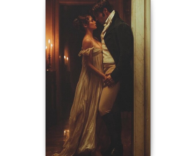 Regency Romance couple painting Canvas | Romantic Wall Art, Vintage Portrait