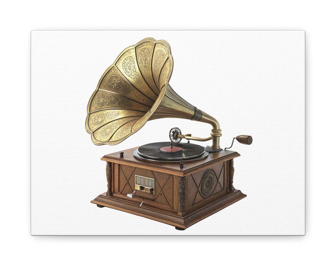 Vintage Gramophone Matte Canvas