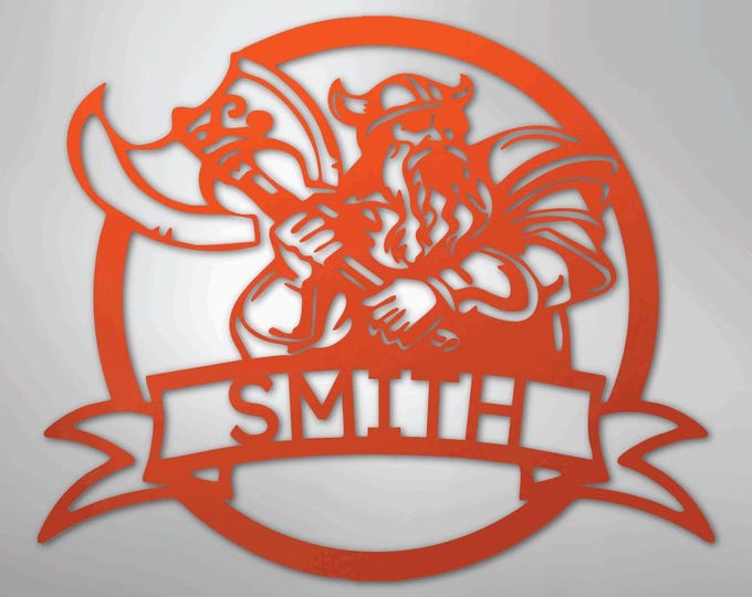 Fighting Viking Monogram - Steel Sign