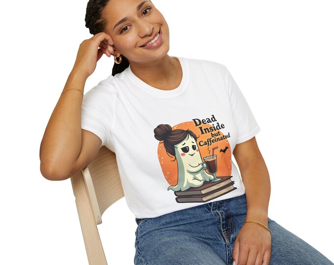 Dead Inside But Caffeinated ghost shirt, T-Shirt