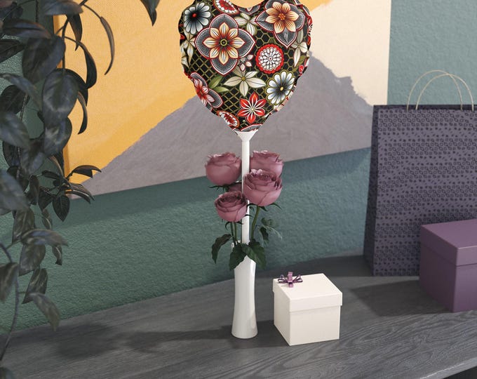Floral Pattern Heart Balloon 6"