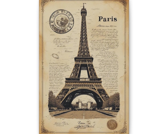 Vintage Eiffel Tower Paris Canvas | Classic Parisian Wall Art