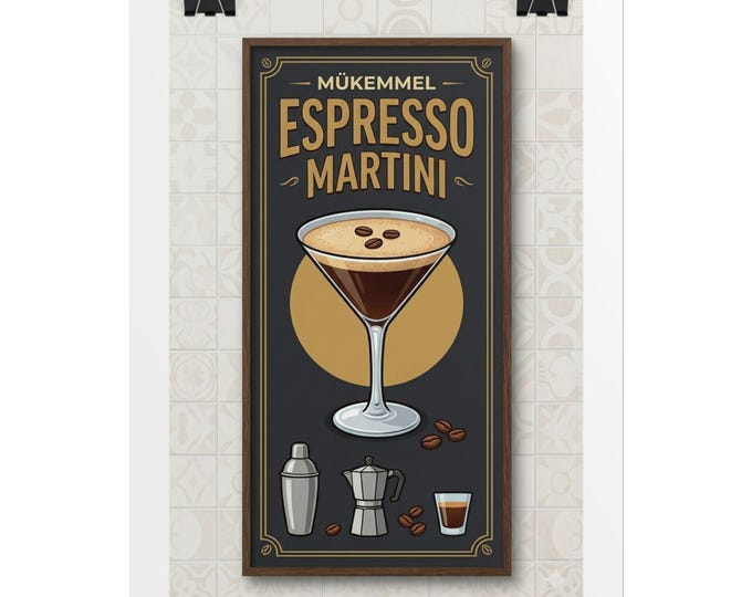 Espresso Martini Rolled Poster | Coffee Cocktail Bar Art