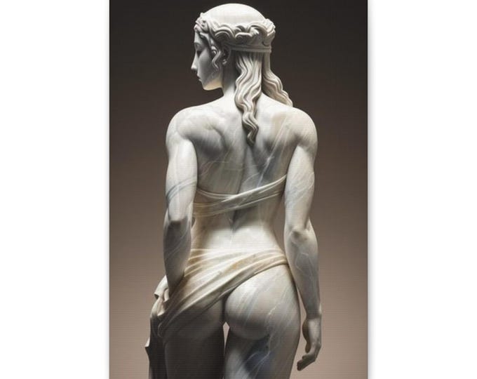 Classical Marble Sculpture Canvas | Female Figure Wall Art