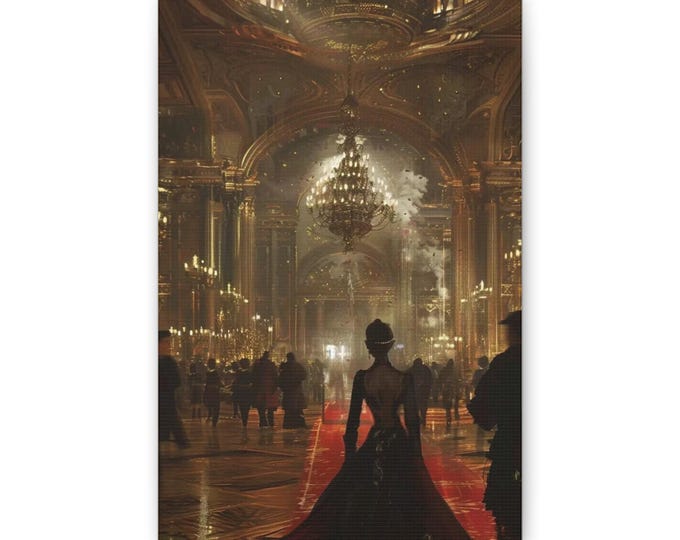 Ballroom Masquerade woman gown Canvas | Elegant Interior Wall Art