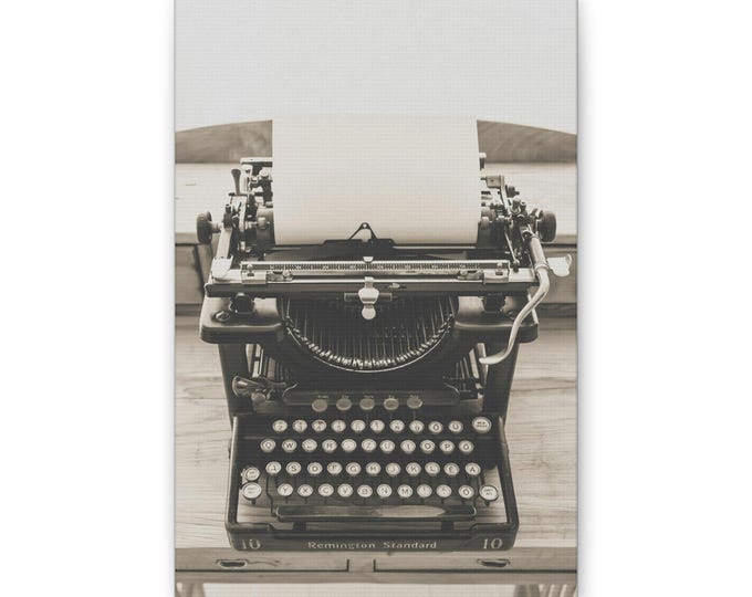 Vintage Typewriter Canvas | Sepia Writer Wall Art