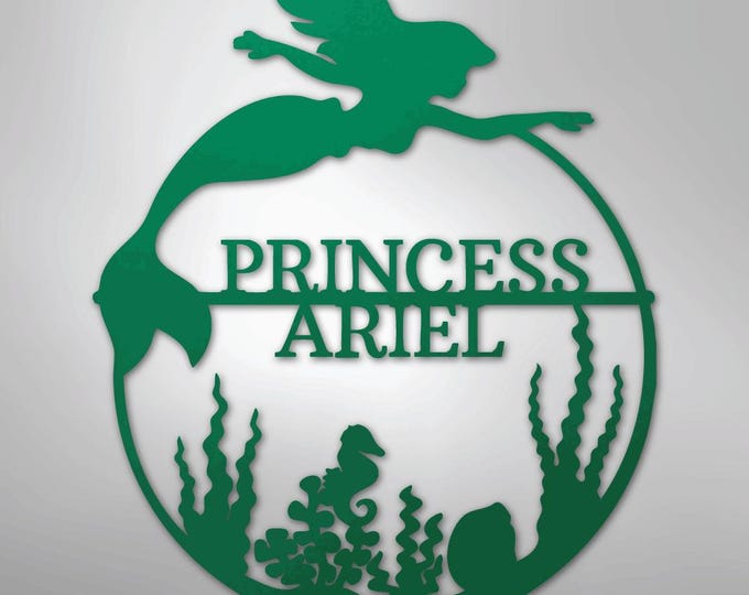 Mermaid 1 Monogram - Steel Sign