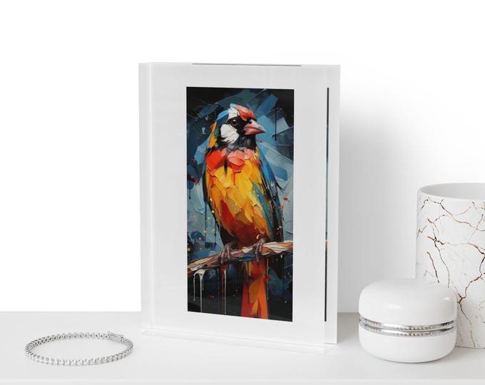 Colorful Parrot Artwork Photo Block | Acrylic Photo Display