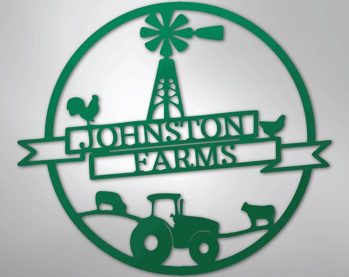 Farm Banner Monogram - Steel Sign