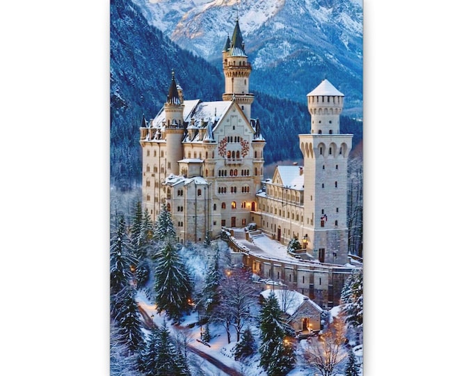 Neuschwanstein Castle Winter Scene Canvas | Scenic Wall Art