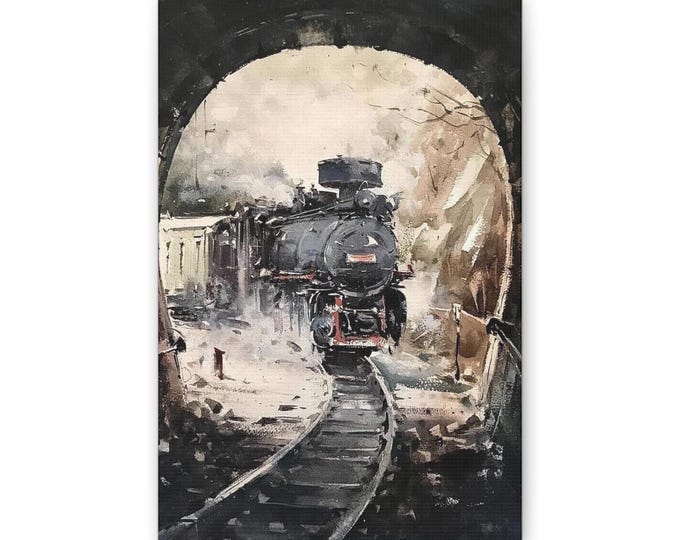 Vintage Steam Train Canvas | Classic Railroad Wall Art