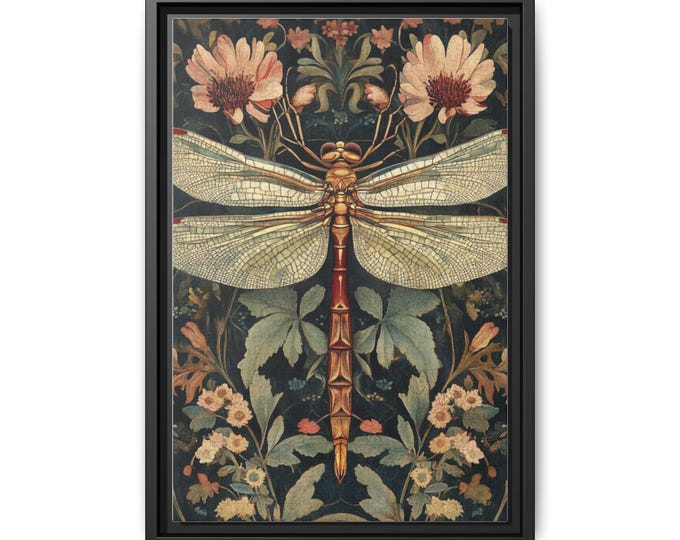 Dragonfly Botanical Print Canvas