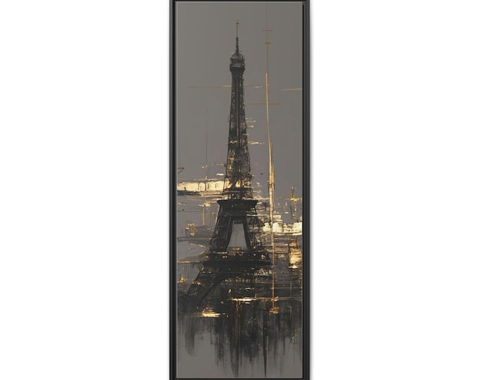Eiffel Tower Abstract Painting Canvas Framed | Matte Wall Art