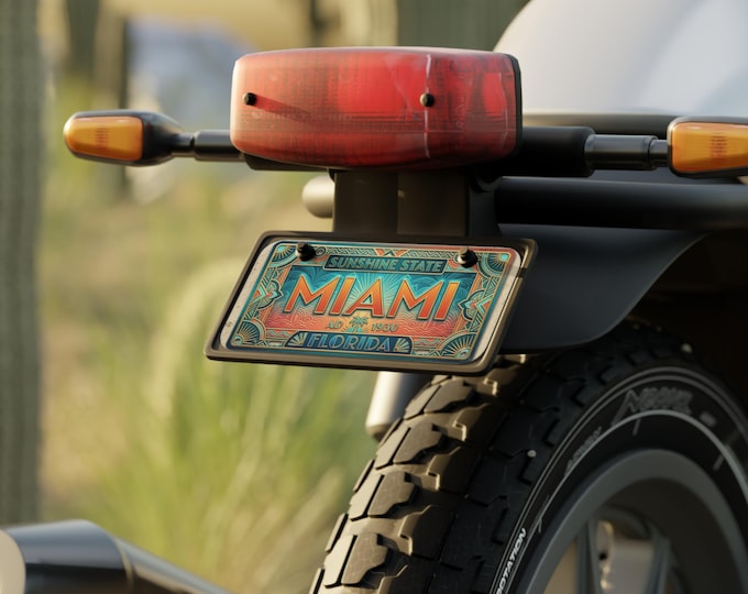 Miami Sunshine State Mini License Plate | Florida Retro Art Decor
