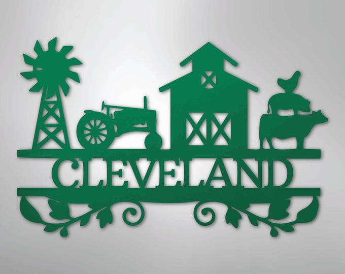 Farm Life Monogram - Steel Sign