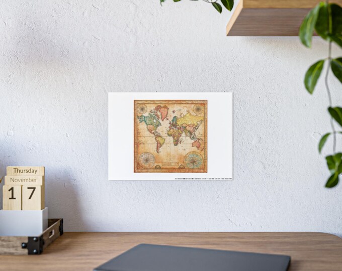 Vintage World Map Poster | Gloss Poster