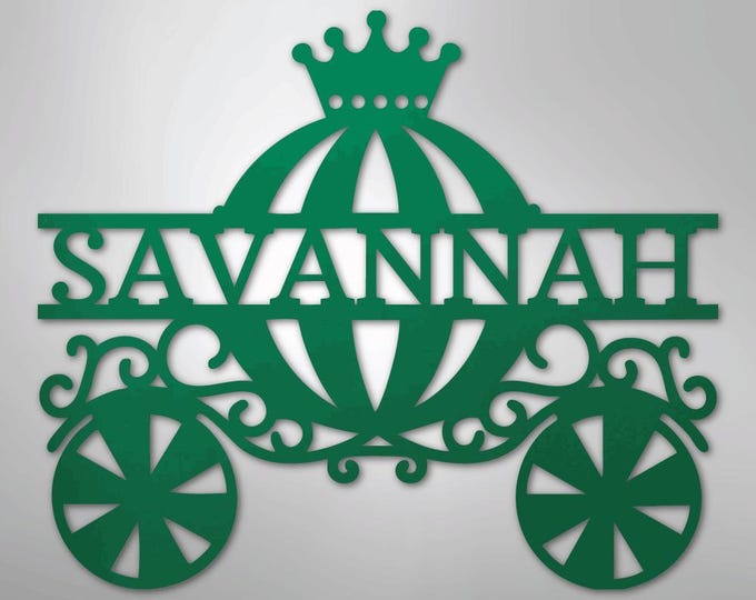 Princess Carriage Monogram - Steel Sign
