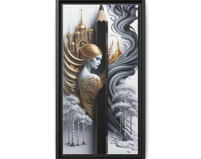 Surreal Pencil Muse canvas print | Framed Matte Wall Art
