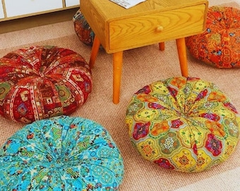 Round Tufted Boho Meditation Cushions