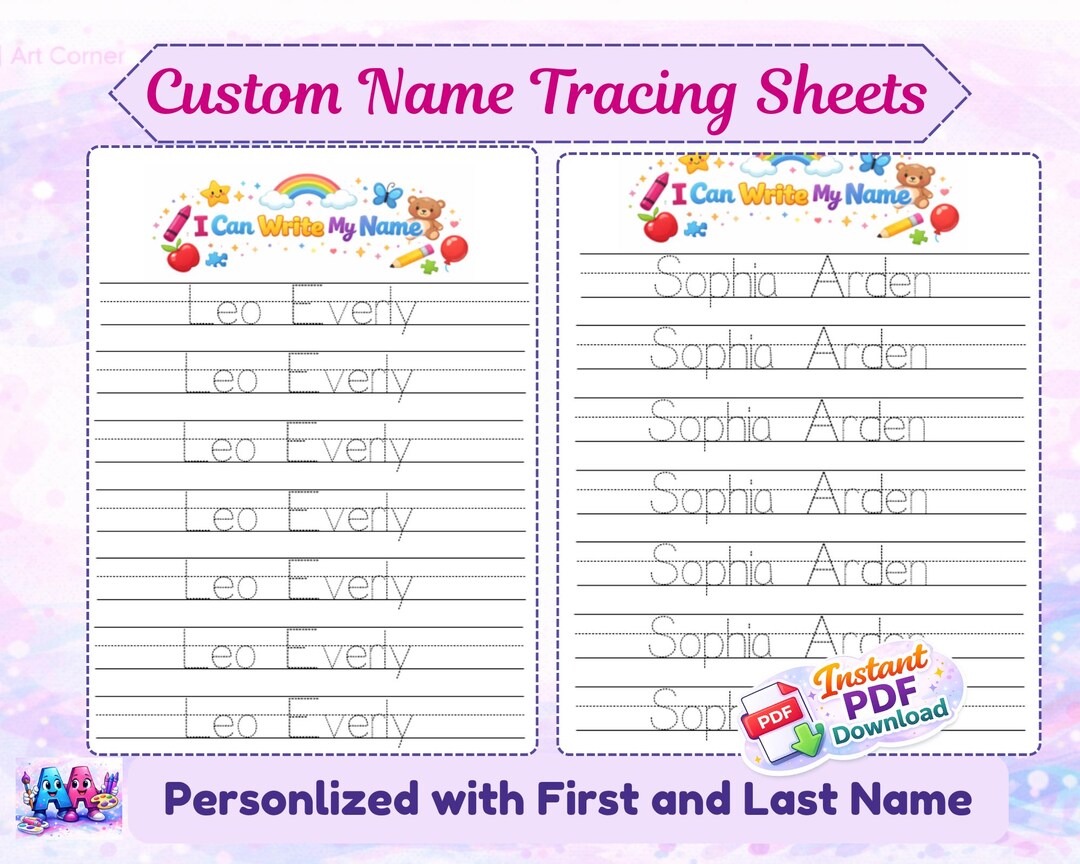 Personalized Name Tracing Worksheet | Preschool Handwriting Practice ...