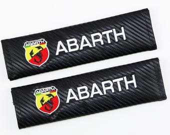 Funda de cinturón de seguridad de fibra de carbono ABARTH, hombreras estilo competición (juego de 2)